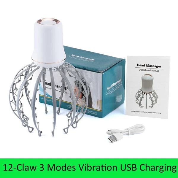Electric Octopus Claw Scalp Massager Stress Relief Therapeutic Head Scratcher