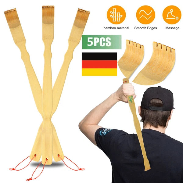 1-5x bamboo back scratcher telescopic scratching hand claws back massage scratching aid de-
