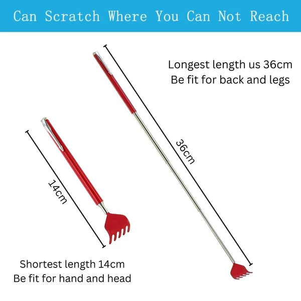 36cm Portable Extendable Back Scratcher with Handy Pen Style Pocket Clip Adults