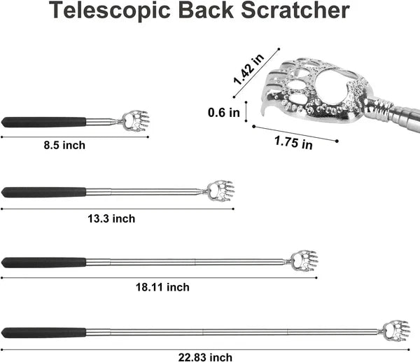 BEAR CLAW / RAKE BACK SCRATCHER Metal Extending Massager Telescopic Portable UK