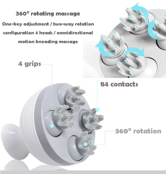 Electric Head Massager Head Body Relax Stress Relief Head Scratcher Scalp