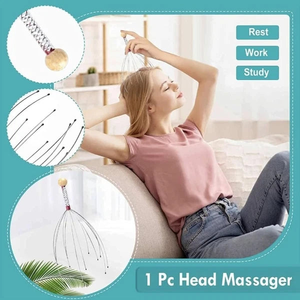 2 x Head Massager Metal Scalp Neck Body Natural Relax Pain Relief Scratcher| UK