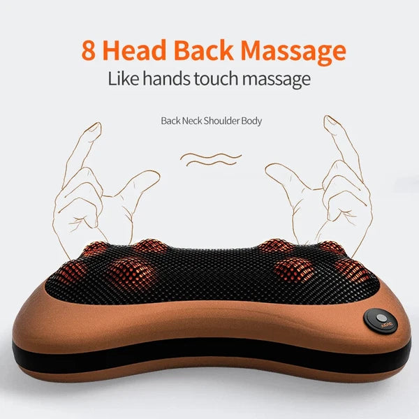 Head Massager Car Home Cervical Shiatsu Massage Neck Back Waist Body Pillow