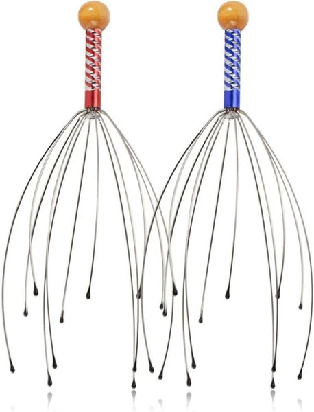 2 x Head Massager Metal Scalp Neck Body Natural Relax Pain Relief Scratcher| UK