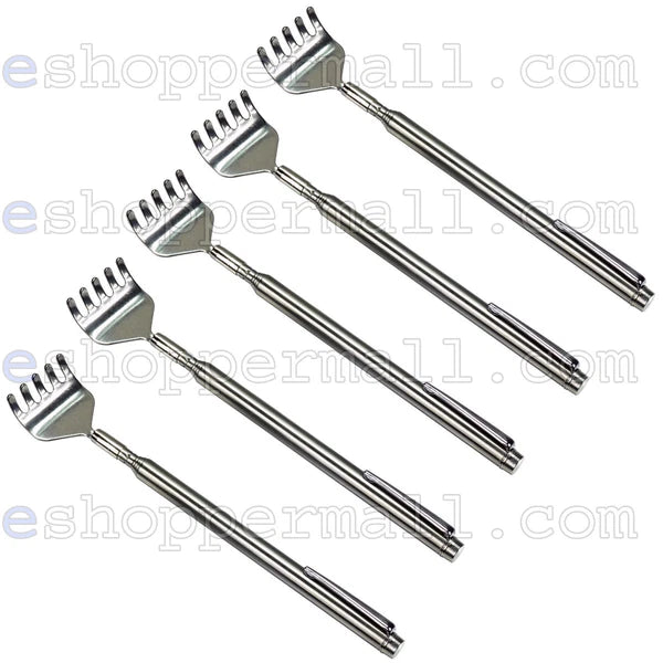Back Scratcher Extendable Metal Telescopic  Massager Extends 20", Silver