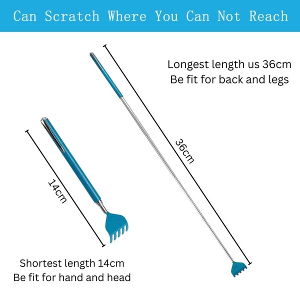 36cm Portable Extendable Back Scratcher with Handy Pen Style Pocket Clip Adults