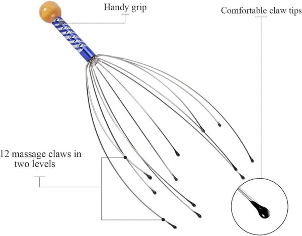 2 x Head Massager Metal Scalp Neck Body Natural Relax Pain Relief Scratcher| UK