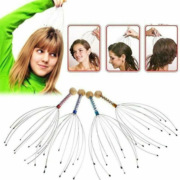 1-3X Massager Head Scratcher Scalp Octopus Therapeutic Head for Deep Relaxation