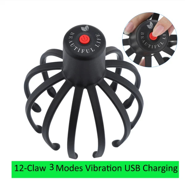 Electric Octopus Claw Scalp Massager Stress Relief Therapeutic Head Scratcher