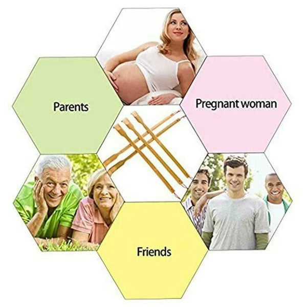 1-5X Back Scratcher Telescopic Back Scratching Hand Scratching Aid Bamboo Scratch Massage'--