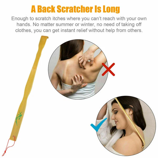 5* 100% Natural Bamboo Back Scratcher Massage Body Itch Scratching Long Wooden.