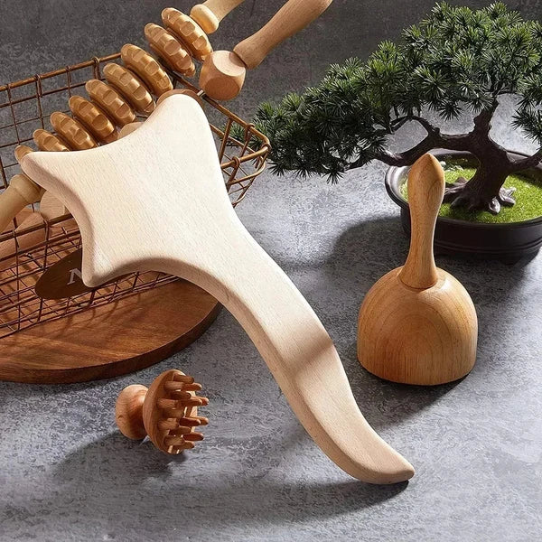 Wooden Massage Tools Anti Cellulite Body Shaping  for Beauty Sore Muscle Relief