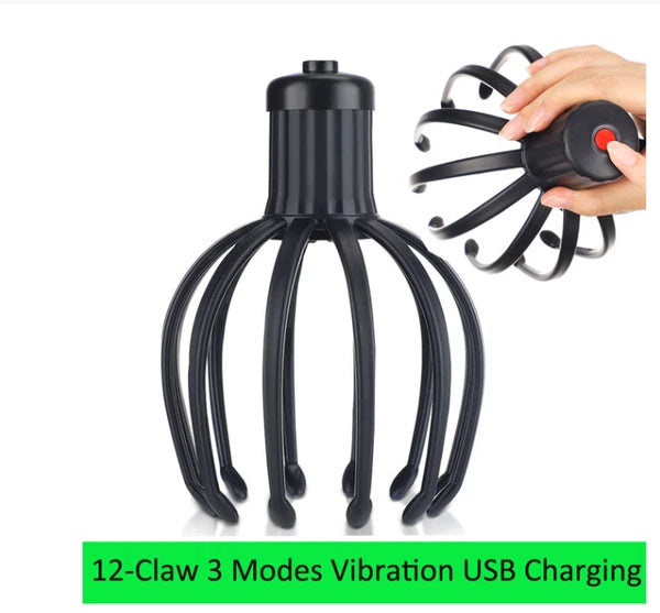 Electric Octopus Claw Scalp Massager Stress Relief Therapeutic Head Scratcher