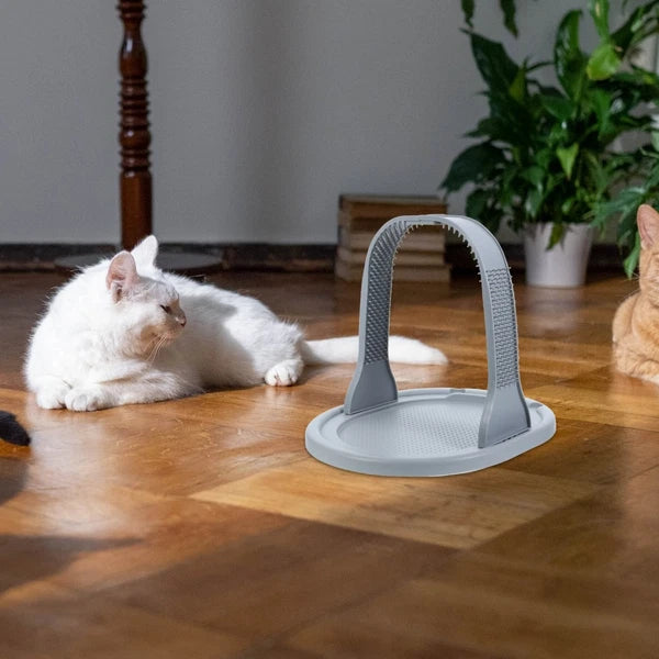 Arched Wool Rubbing Device Cat Self Grooming Massager for Indoor Cats