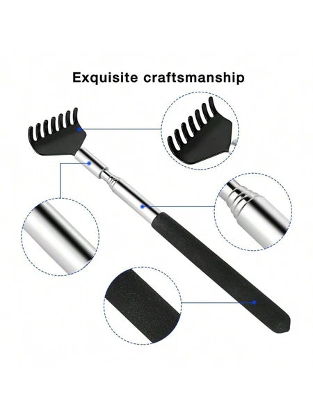 Stainless Steel Back Scratcher 1P Extendable Telescopic Itch Relief Massager NEW