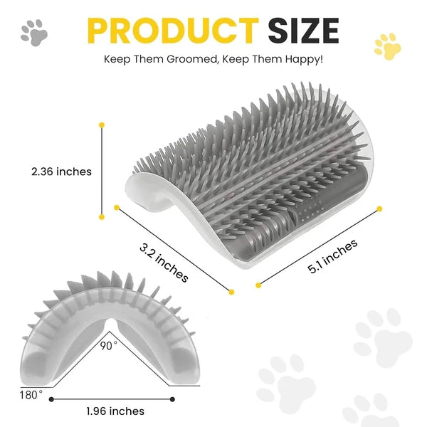 2×Cat Self Groomer with Catnip Wall Corner Massage Comb Scratcher Grooming Brush