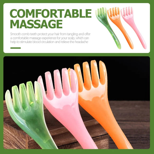 3 Pcs Meridian Comb Hair Massager Scalp Brush Kits Tool Scratcher