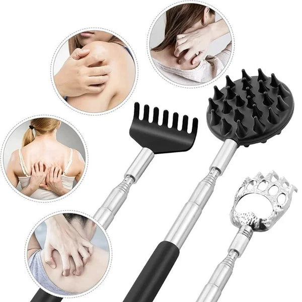 3 PCS Back Scratcher Long Reach Pick Itch Relief Tool Portable