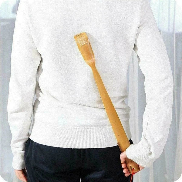 1-5X Back Scratcher Telescopic Back Scratching Hand Scratching Aid Bamboo Scratch Massage_-