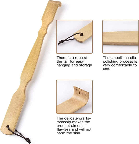 17" Bamboo Back Scratcher,100% Natural Bamboo Back Scratchers for Itching Relief