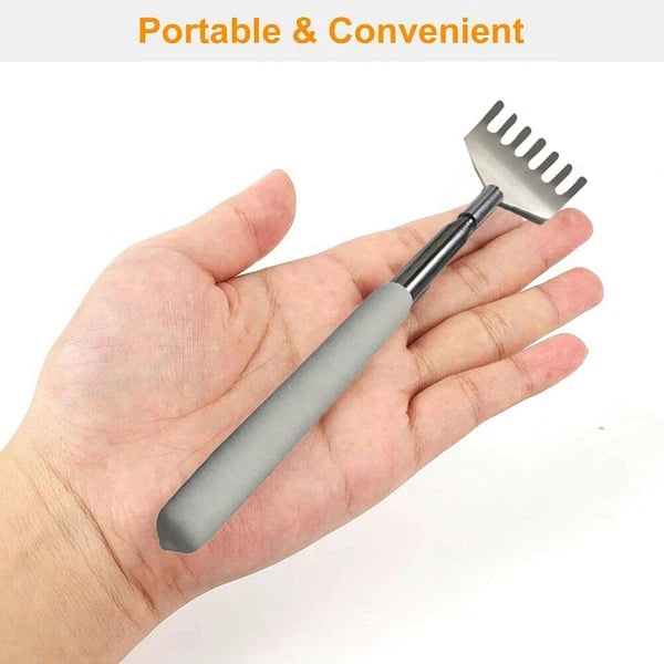 Portable Extended Back Scraper Stainless Steel Telescopic Back Scraper Tickle#