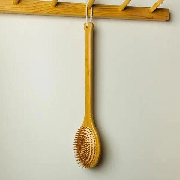 Long Handle Bamboo Body Massage Brush with Bamboo Bristles