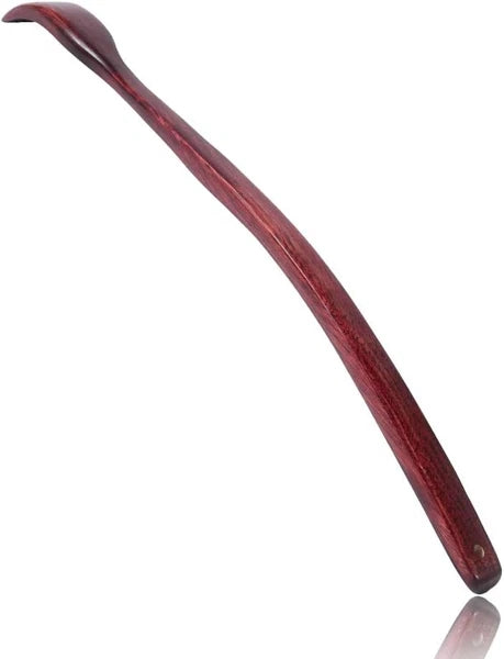"Oversized Wooden Back Scratcher: 18'' Extended Curved Handle for Better Reach,