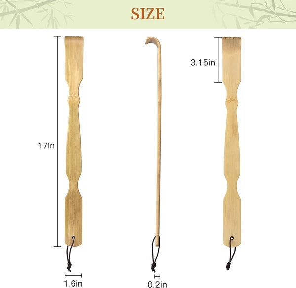 Bamboo Back Scratcher 100 Percent Natural for Itching Relief 17 Inch