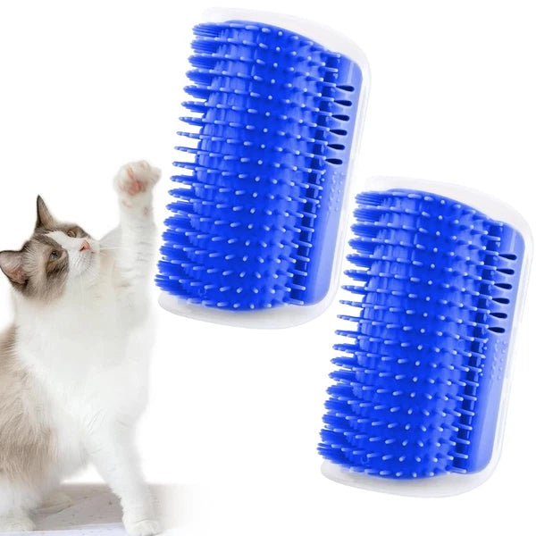 2× Cat Self Groomer w/ Catnip Wall Corner Massage Comb Scratcher Grooming Brush